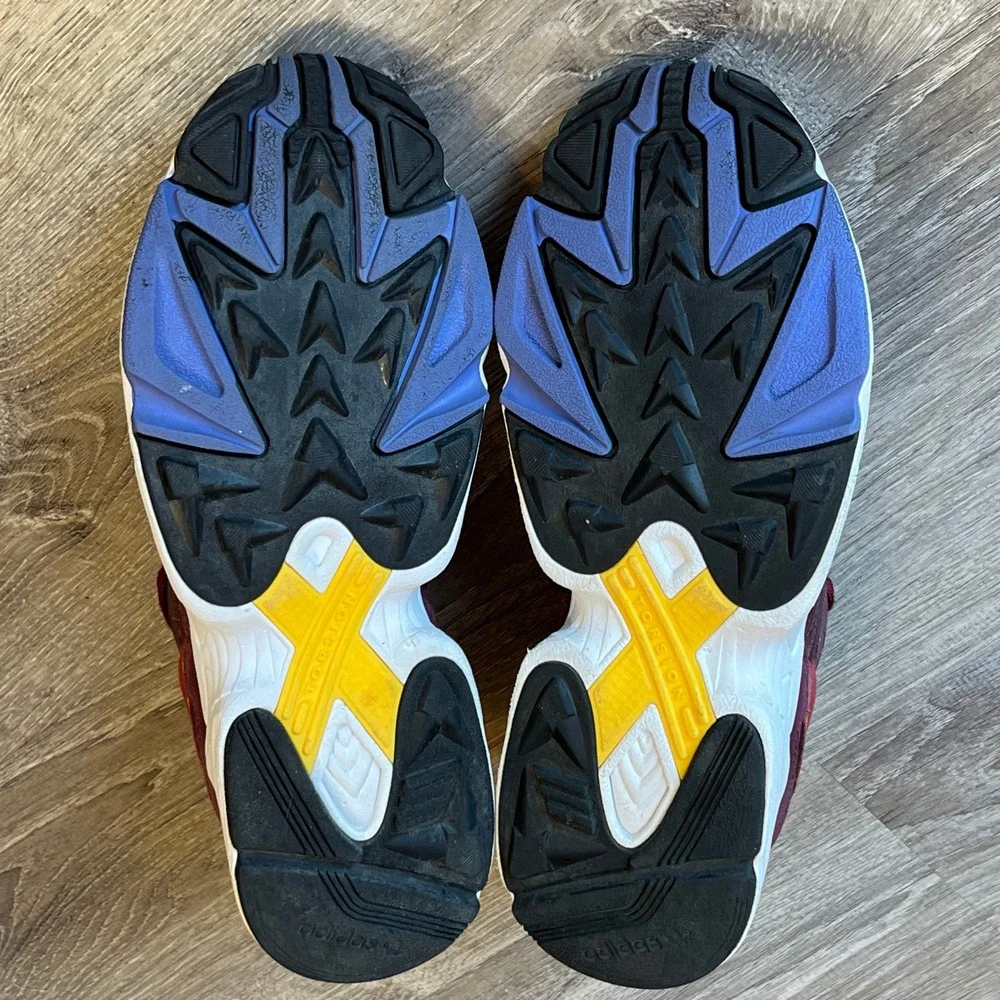 Adidas Yung-1 Mens Noble Maroon Solar Yellow Sneakers DB2602 Size 10
